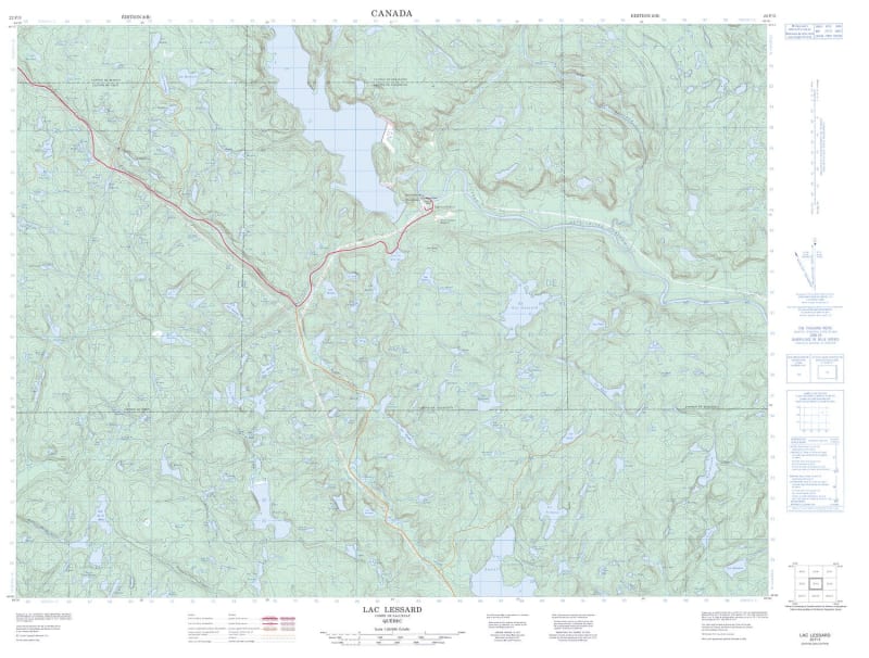 022F03 - LAC LESSARD - Topographic Map