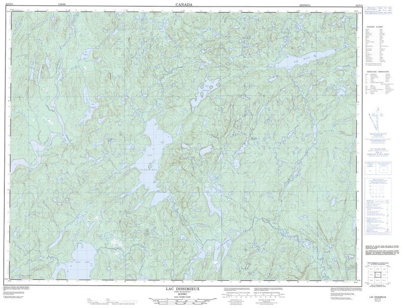 022F13 - LAC DISSIMIEUX - Topographic Map
