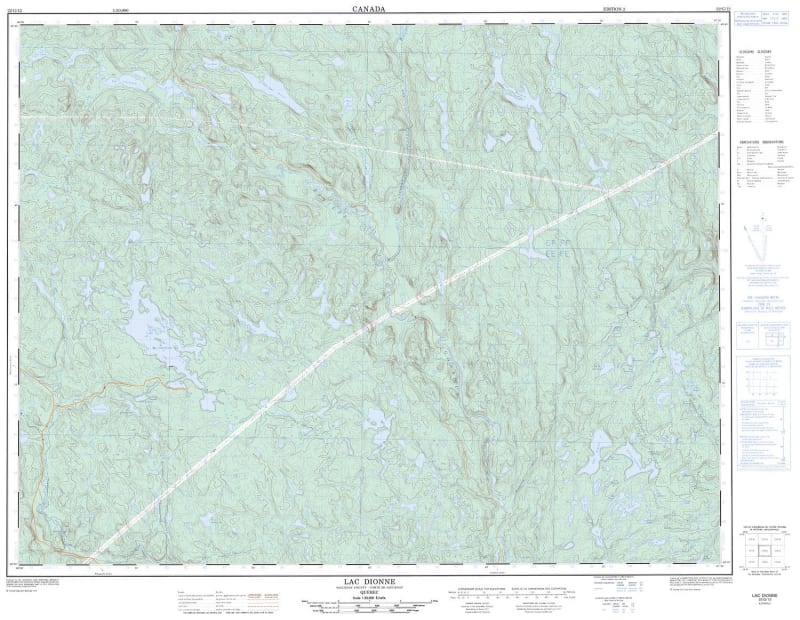 022G12 - LAC DIONNE - Topographic Map