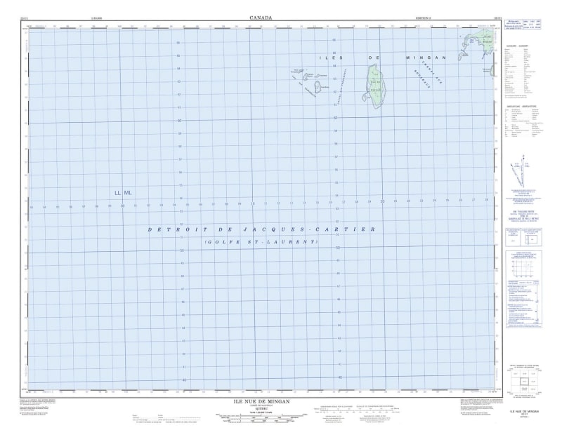 022I01 - ILE NUE DE MINGAN - Topographic Map