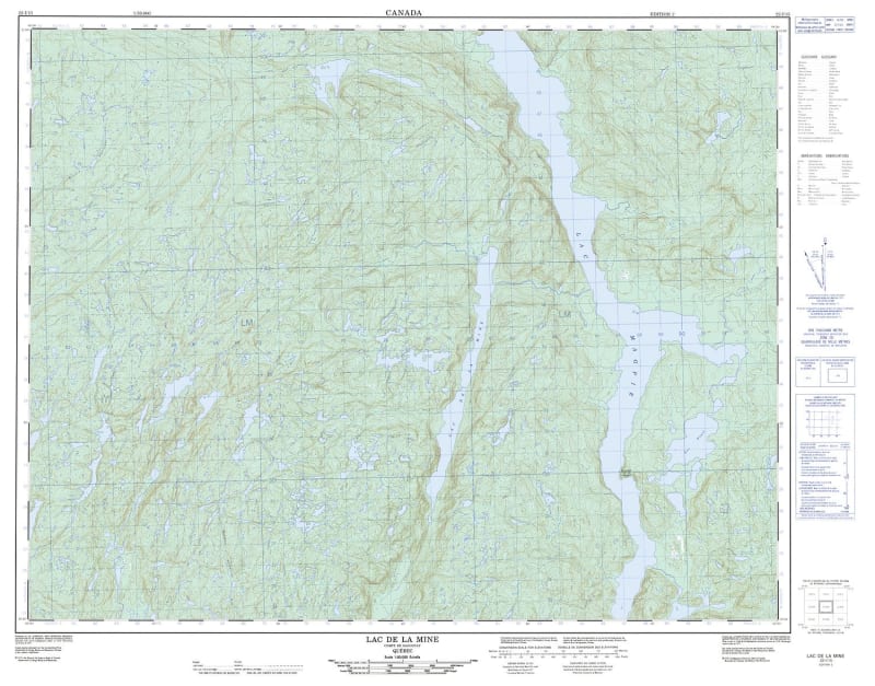 022I15 - LAC DE LA MINE - Topographic Map