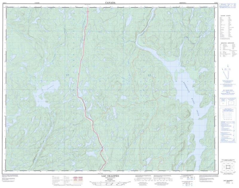022K07 - LAC OKAOPEO - Topographic Map
