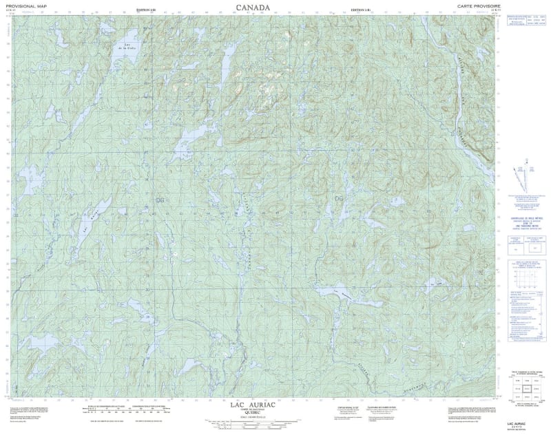 022K13 - LAC AURIAC - Topographic Map