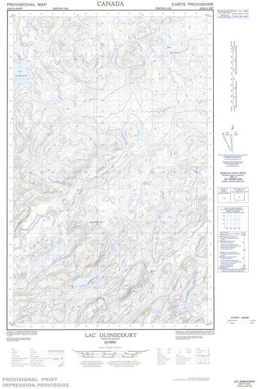 022K14E - LAC GUINECOURT - Topographic Map