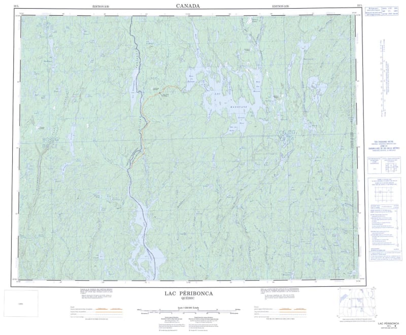 022L - LAC PERIBONCA - Topographic Map