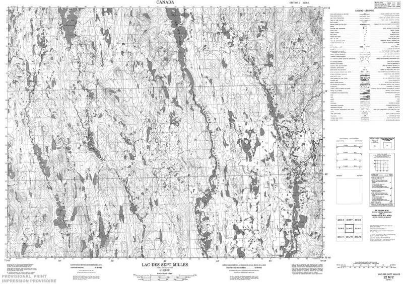 022M02 - LAC DES SEPT MILLES - Topographic Map