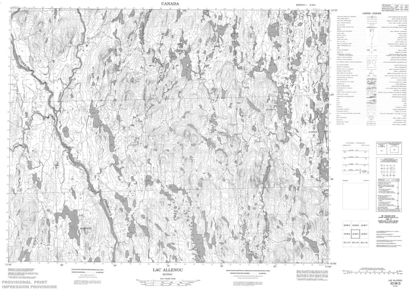 022M03 - LAC ALLENOU - Topographic Map