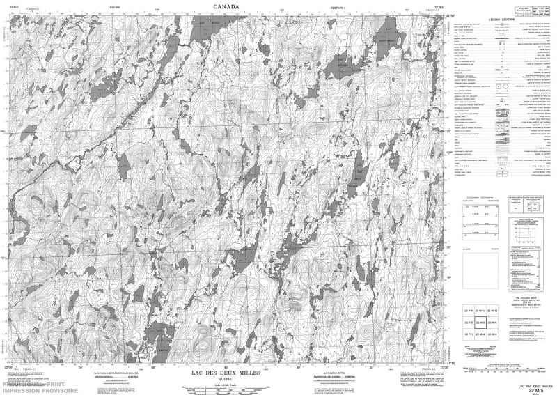 022M05 - LAC DES DEUX MILLES - Topographic Map