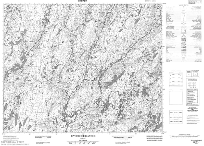 022M14 - RIVIERE EPERVANCHE - Topographic Map