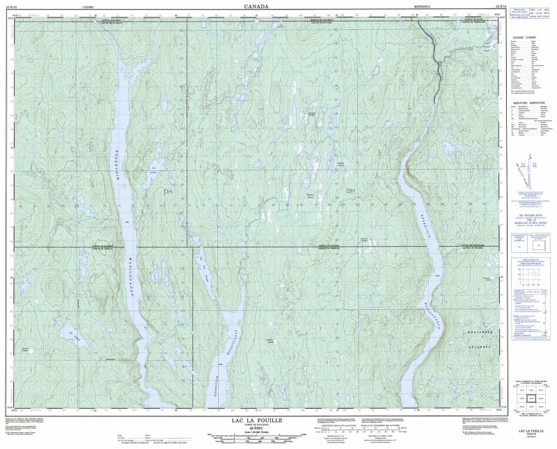 022N14 - LAC LA FOUILLE - Topographic Map