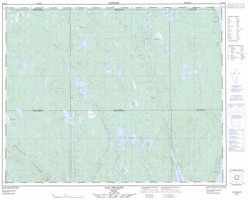 022N15 - LAC PECAUDY - Topographic Map
