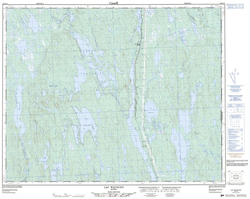 022P12 - LAC WACOUNO - Topographic Map
