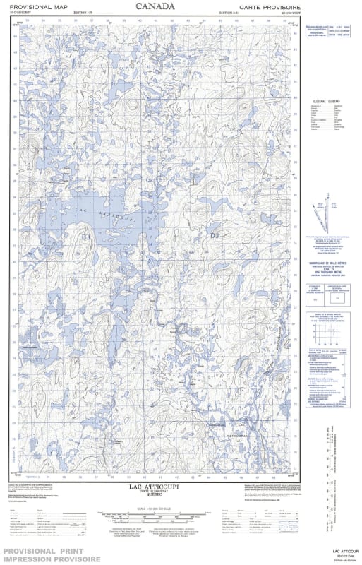 023C12W - LAC ATTICOUPI - Topographic Map