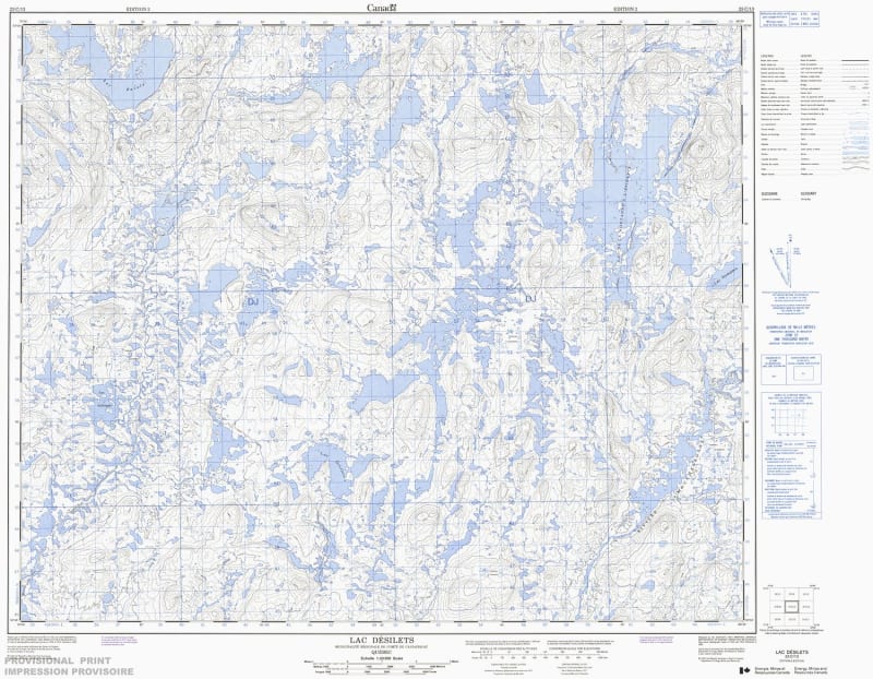 023C13 - LAC DESILETS - Topographic Map