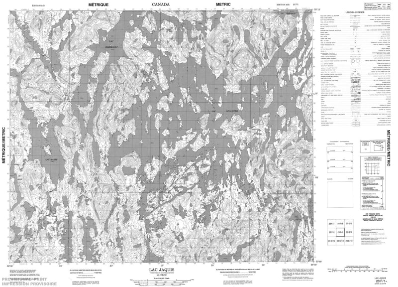 023F01 - LAC JAQUIS - Topographic Map