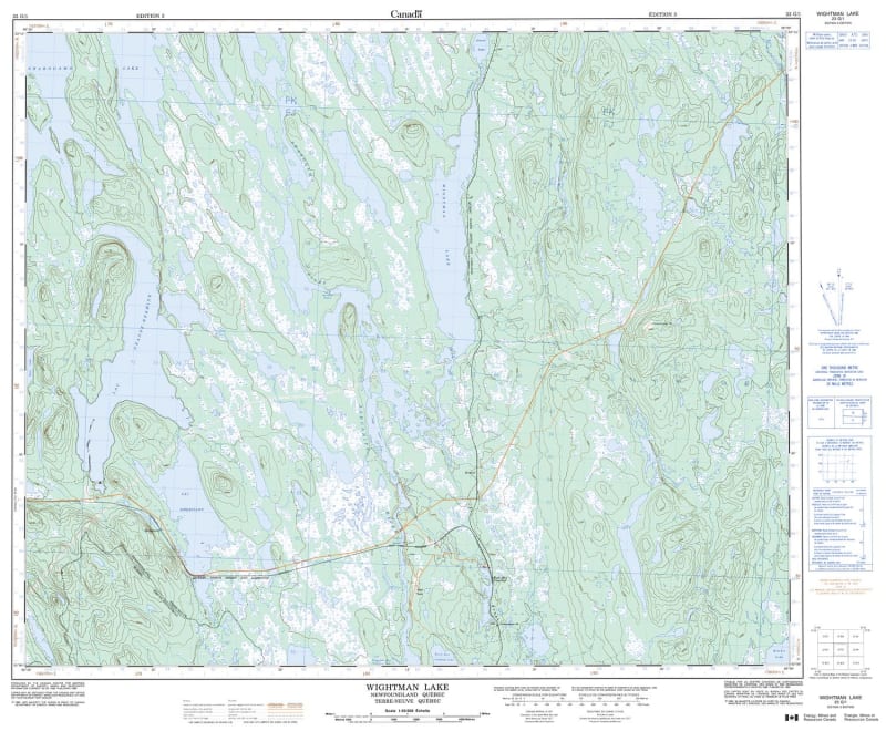 023G01 - WIGHTMAN LAKE - Topographic Map