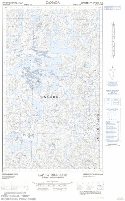 023J04W - LAC LA MILLERAYE - Topographic Map