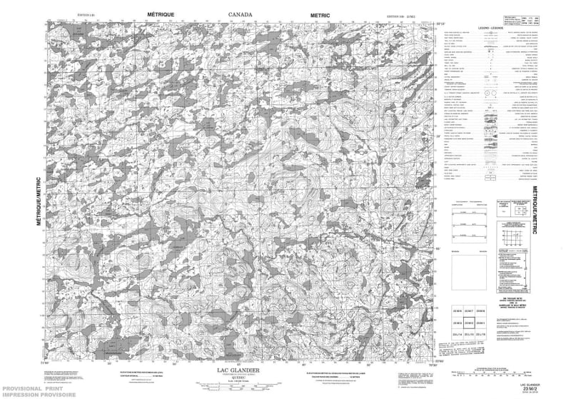 023M02 - LAC GLANDIER - Topographic Map