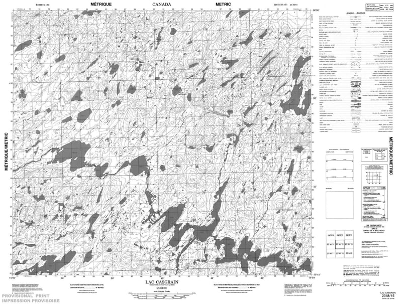 023M15 - LAC CASGRAIN - Topographic Map