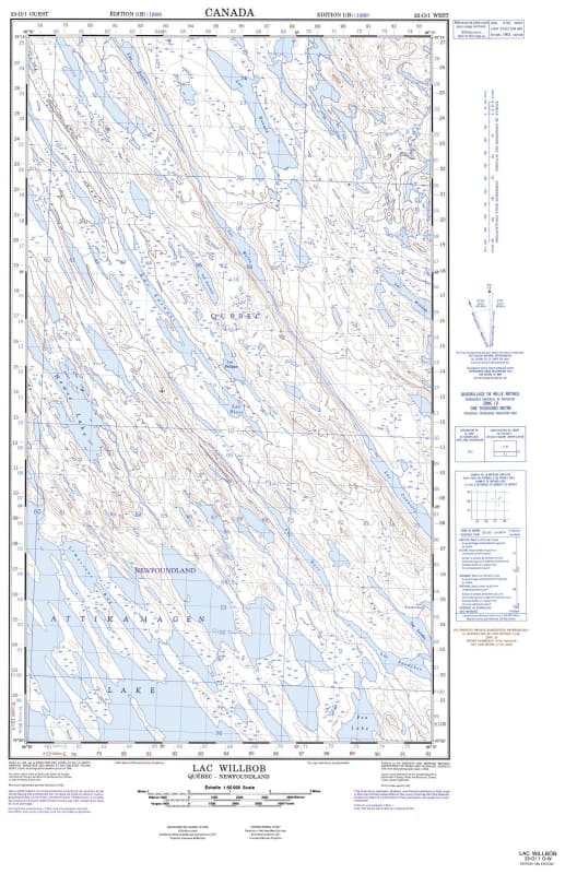 023O01W - LAC WILLBOB - Topographic Map