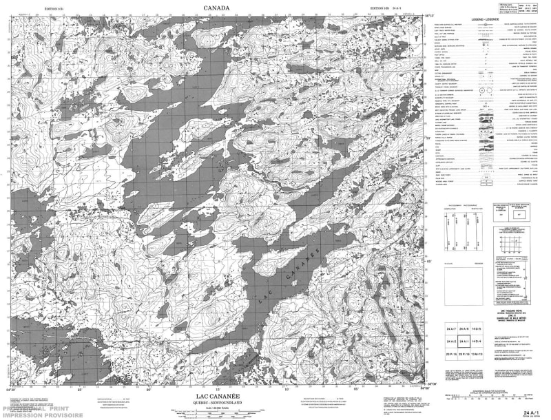 024A01 - LAC CANANEE - Topographic Map