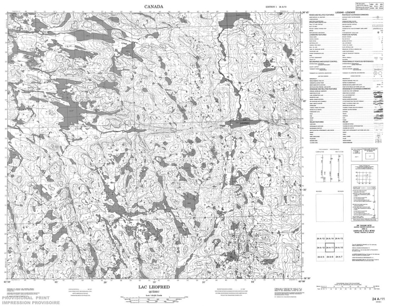 024A11 - LAC LEOFRED - Topographic Map