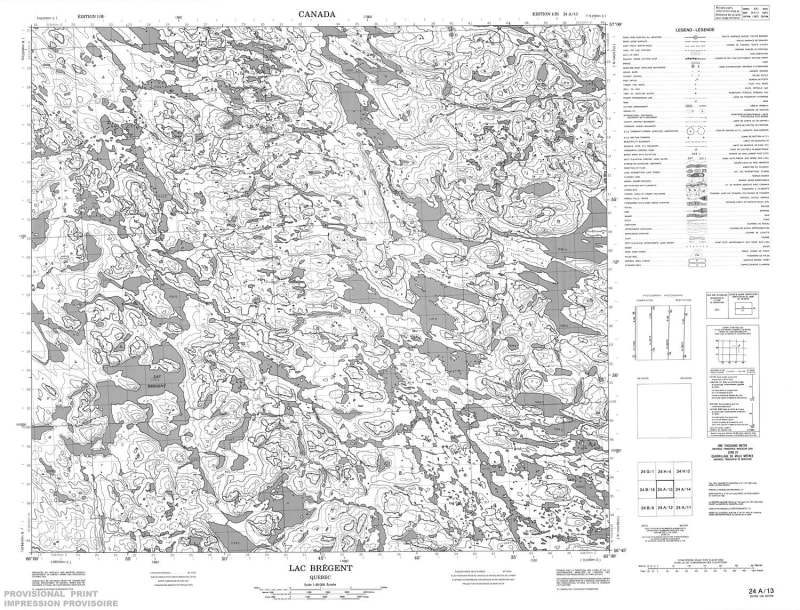 024A13 - LAC BREGENT - Topographic Map