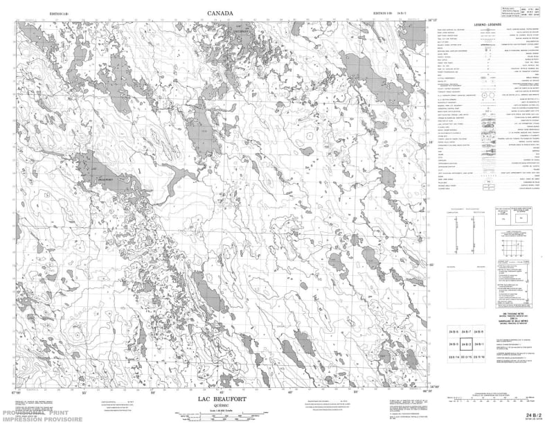 024B02 - LAC BEAUFORT - Topographic Map