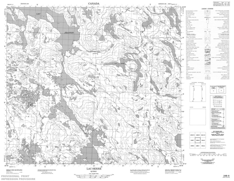 024B08 - LAC SERRE - Topographic Map