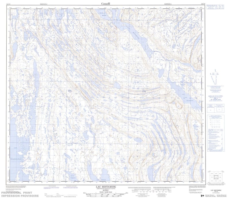 024C08 - LAC MISTAMISK - Topographic Map