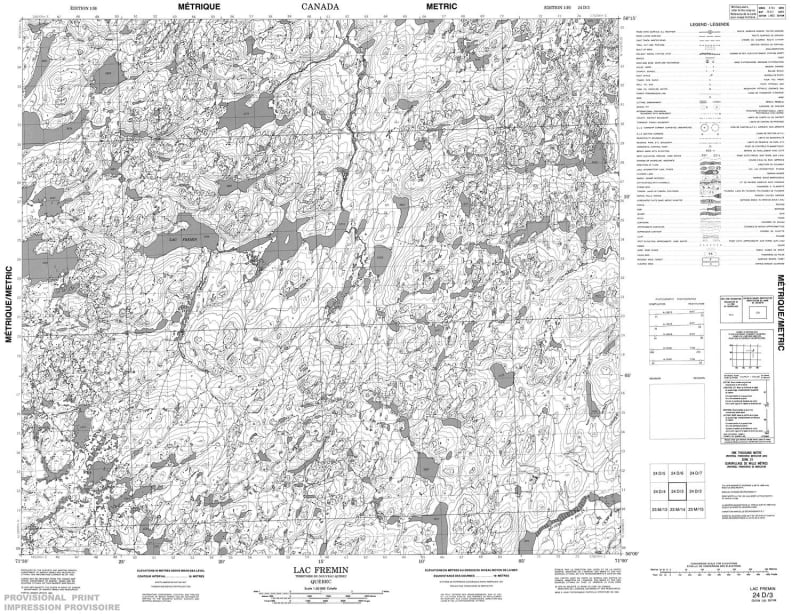 024D03 - LAC FREMIN - Topographic Map