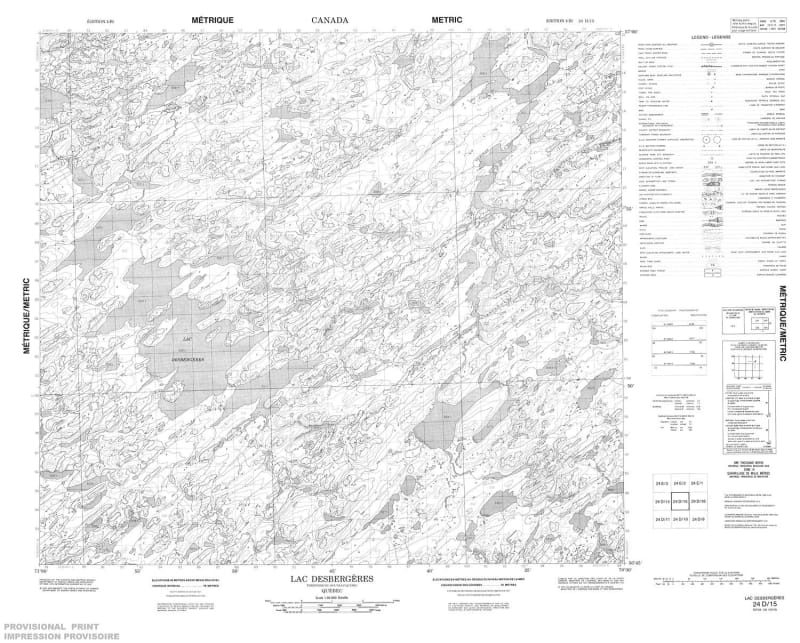 024D15 - LAC DESBERGERES - Topographic Map