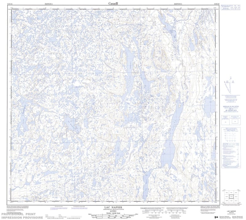 024E16 - LAC NAPIER - Topographic Map