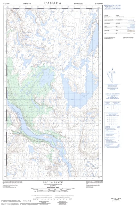 024F03E - LAC LA LANDE - Topographic Map