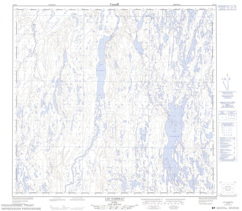 024F09 - LAC GARREAU - Topographic Map