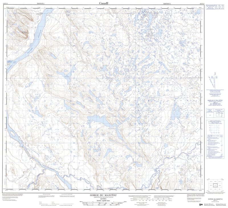 024F11 - GORGE DU MANITOU - Topographic Map