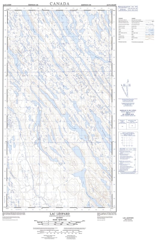 024F13E - LAC LEOPARD - Topographic Map