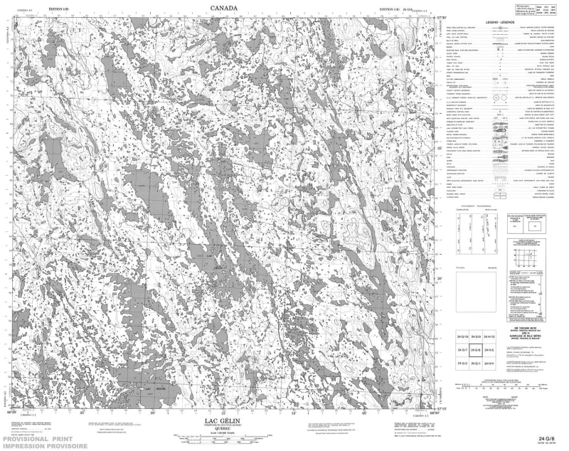 024G08 - LAC GELIN - Topographic Map