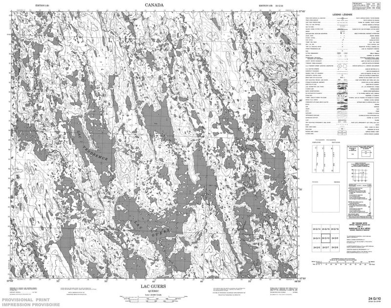 024G10 - LAC GUERS - Topographic Map