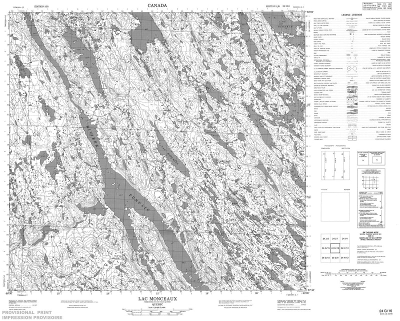 024G16 - LAC MONCEAUX - Topographic Map