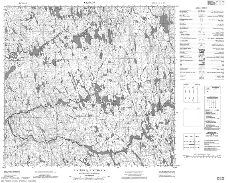 024H16 - RIVIERE QURLUTUAPIK - Topographic Map