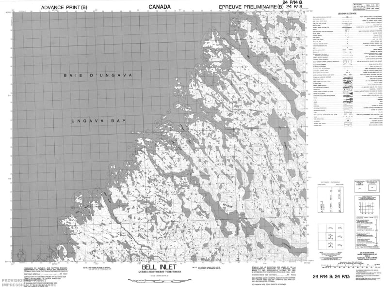 024P14 - BELL INLET - Topographic Map