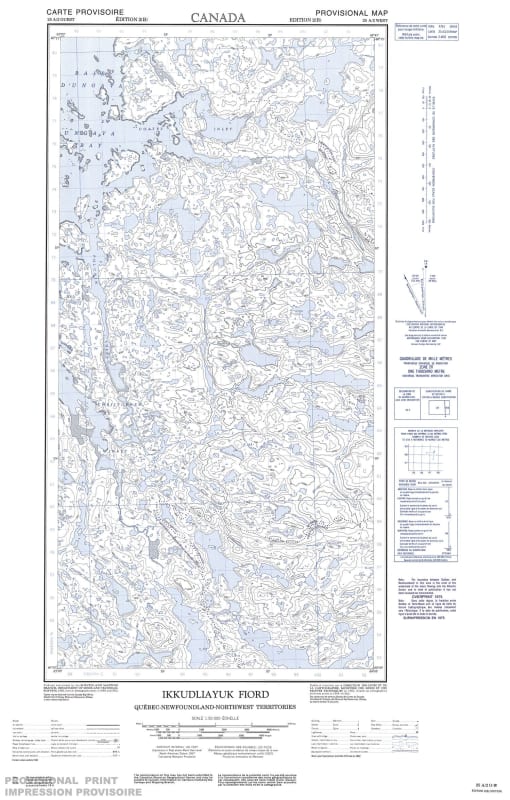 025A02W - IKKUDLIAYUK FIORD - Topographic Map
