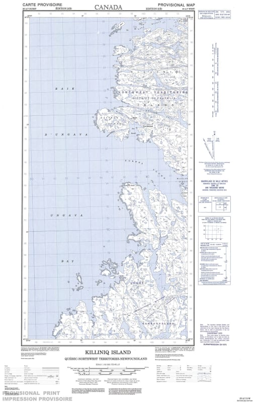 025A07W - KILLINIQ ISLAND - Topographic Map