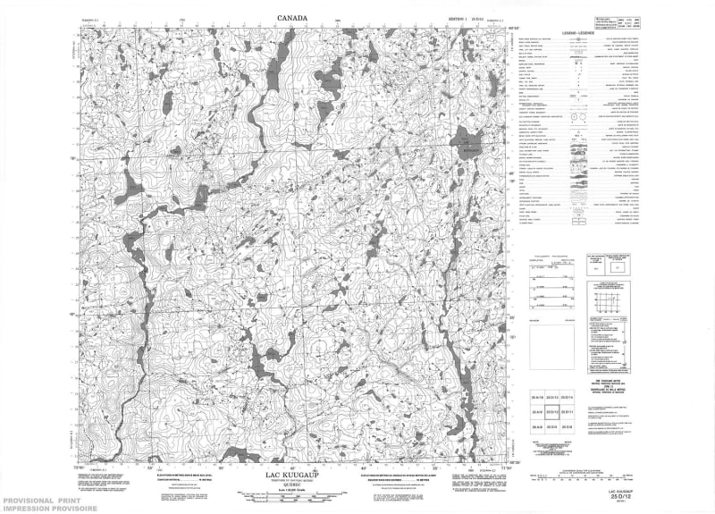 025D12 - LAC KUUGAUP - Topographic Map