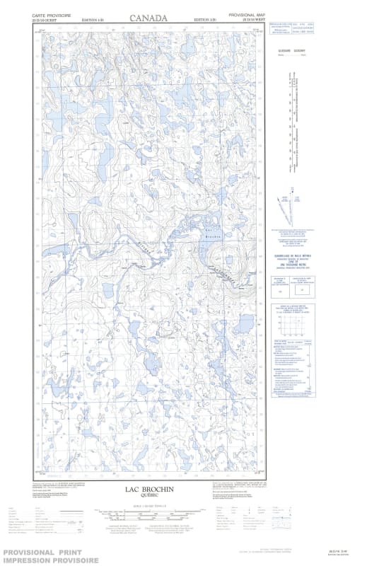 025D16W - LAC BROCHIN - Topographic Map