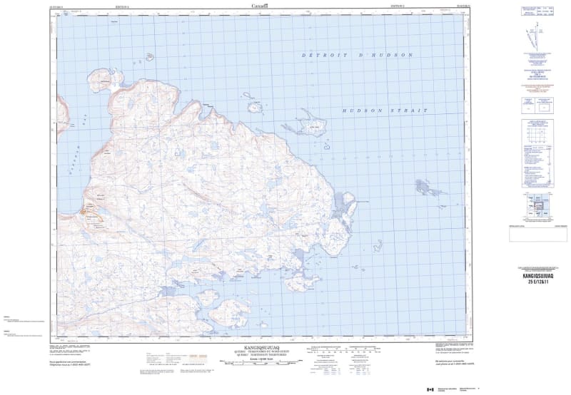 025E12 - KANGIQSUJUAQ - Topographic Map