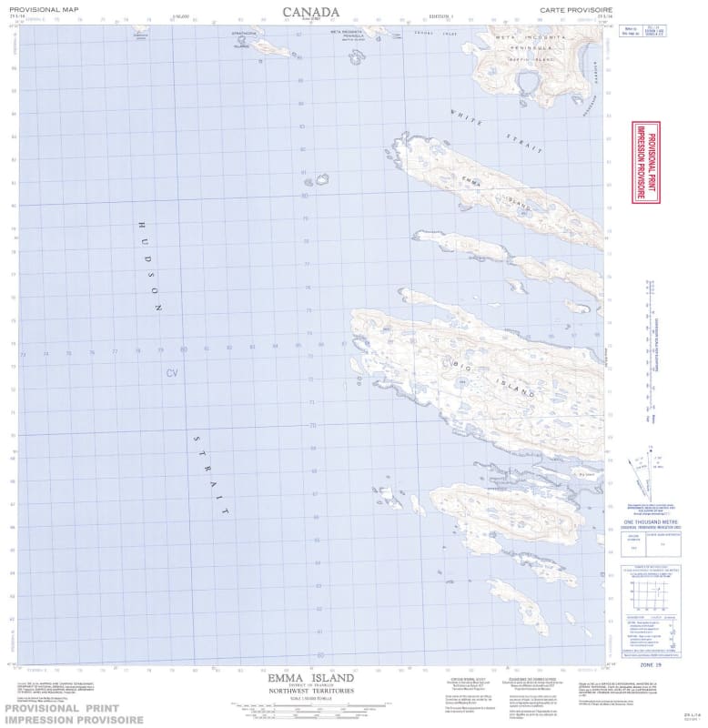 025L14 - EMMA ISLAND - Topographic Map