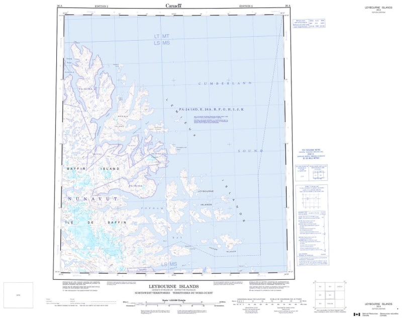 026A - LEYBOURNE ISLANDS - Topographic Map