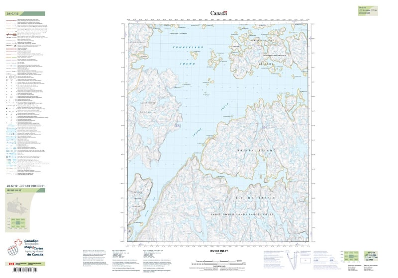 026G12 - IRVINE INLET - Topographic Map